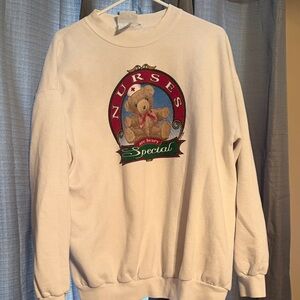 Vintage 2000 Morning Sun "Nurses are beary Special" Teddy Bear Sweatshirt